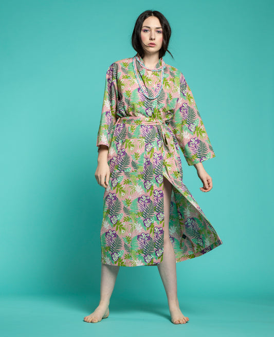 Long Kimono - Fern pink