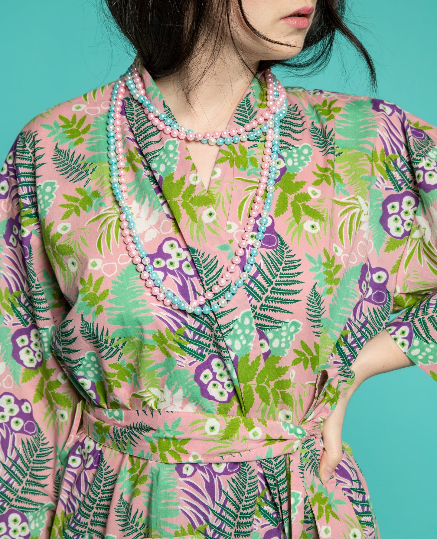 Long Kimono - Fern pink