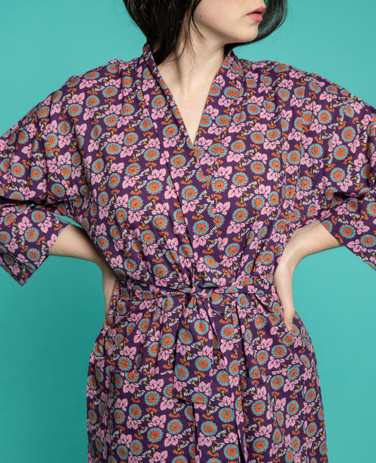 Long Kimono - Oak purple