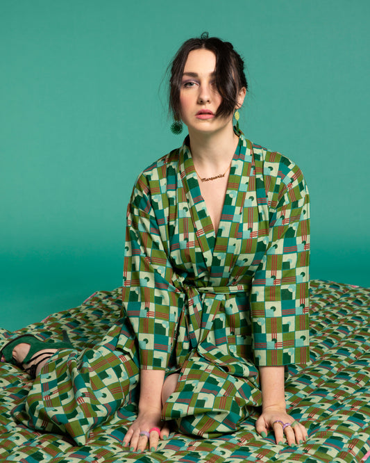Long Kimono - Aberdeen emeraude