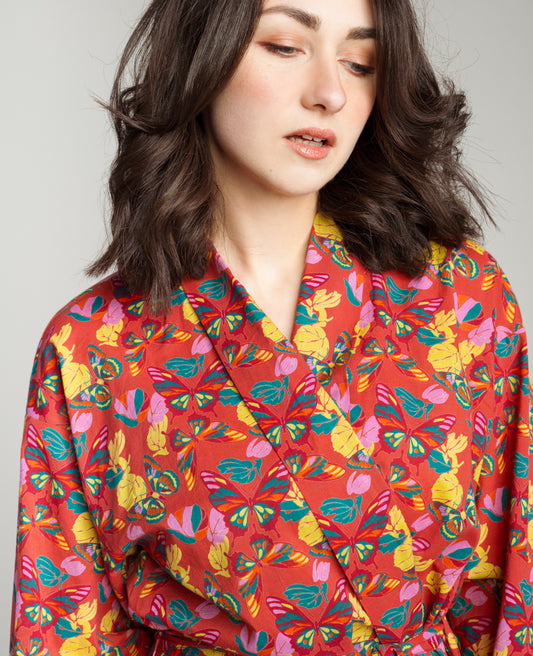 Kimono long - Holy red clay