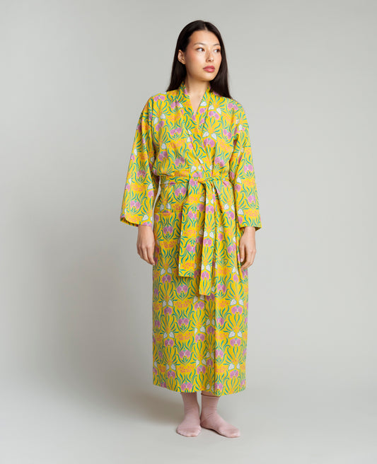 Kimono long - Muguet yellow