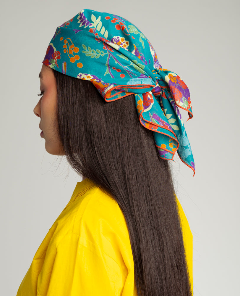 Foulard carré - Birdy Teal