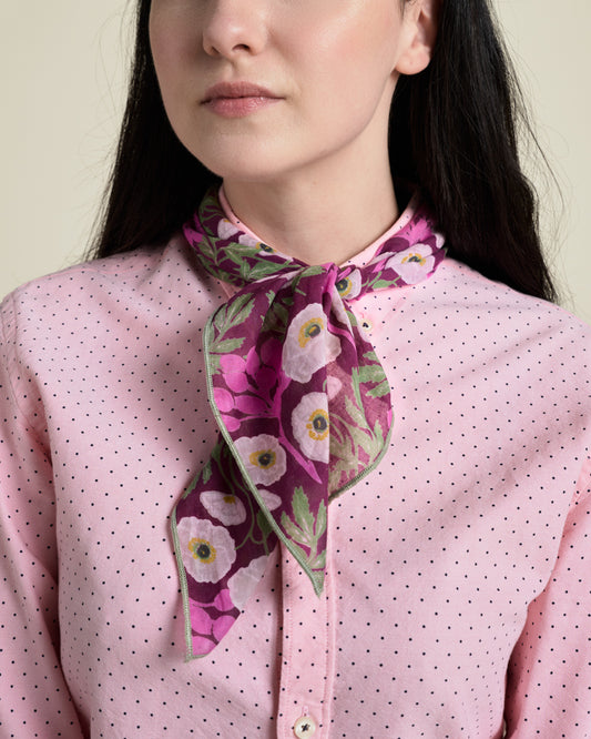 Square Scarf, Poppy Fig Print