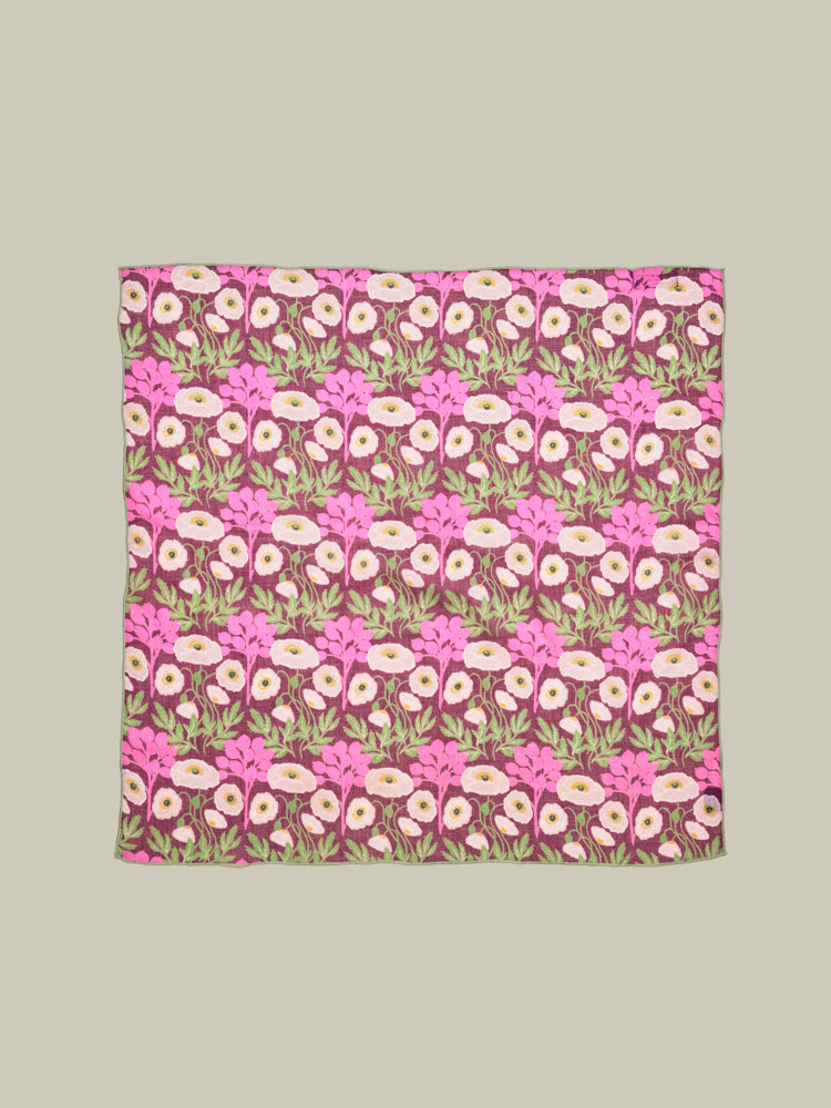 Square Scarf, Poppy Fig Print