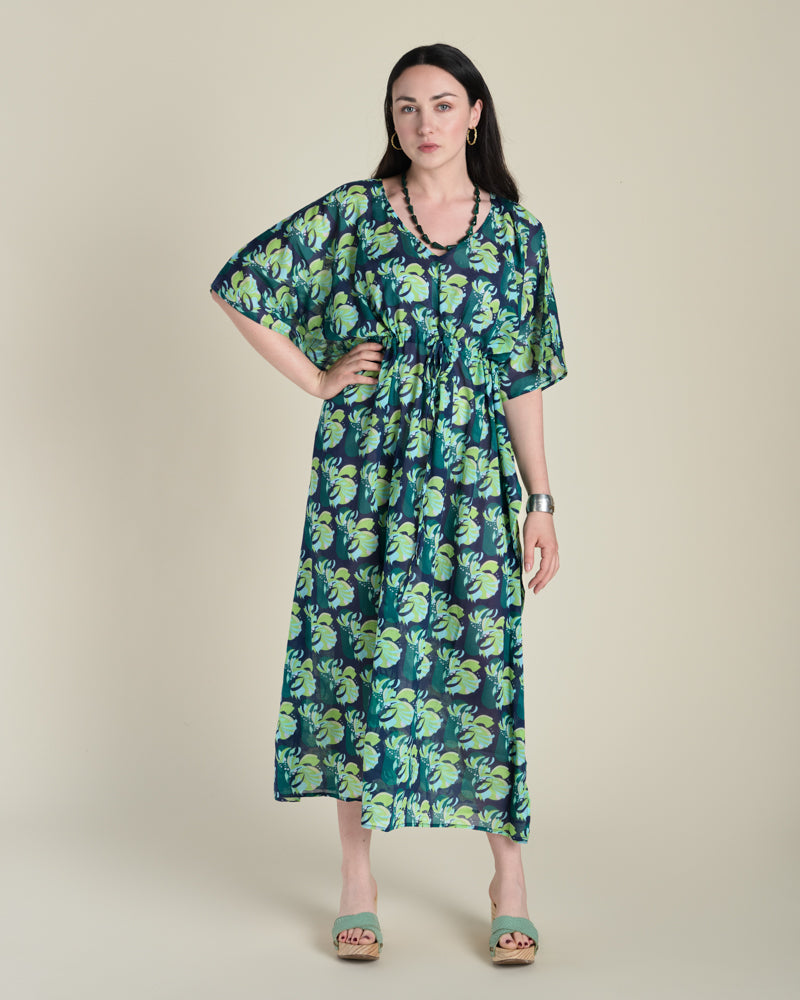 Robe de plage Kaftan - Split Navy