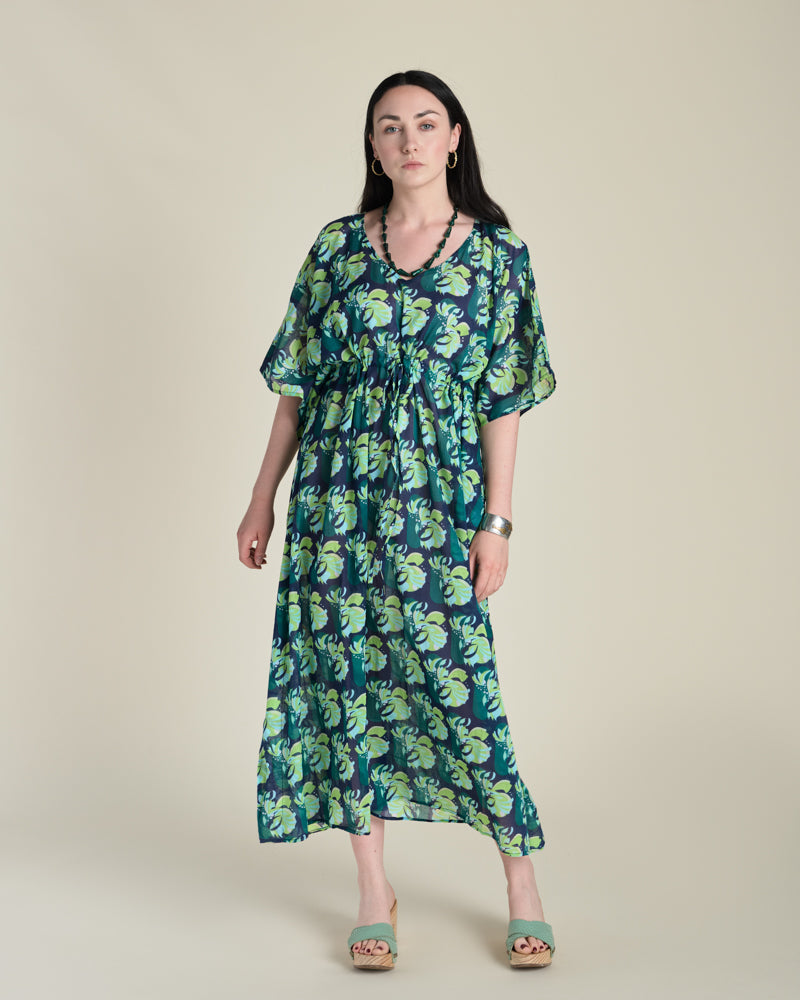 Robe de plage Kaftan - Split Navy