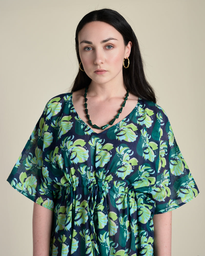 Robe de plage Kaftan - Split Navy