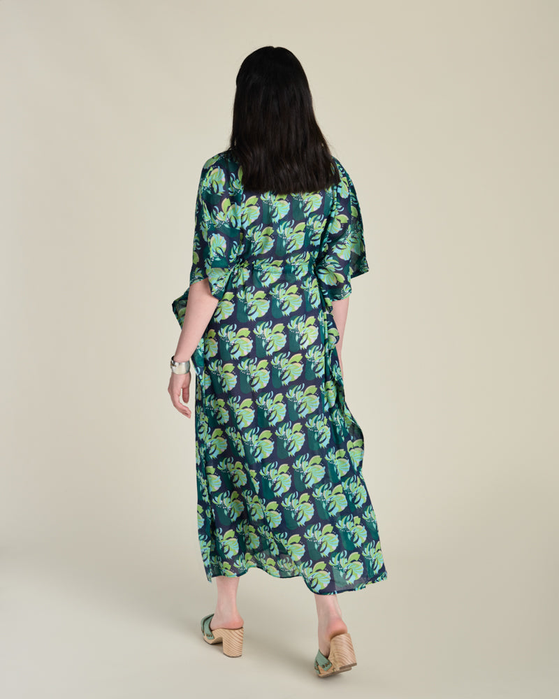 Robe de plage Kaftan - Split Navy