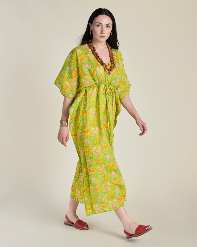Robe de plage Kaftan - Muguet Yellow