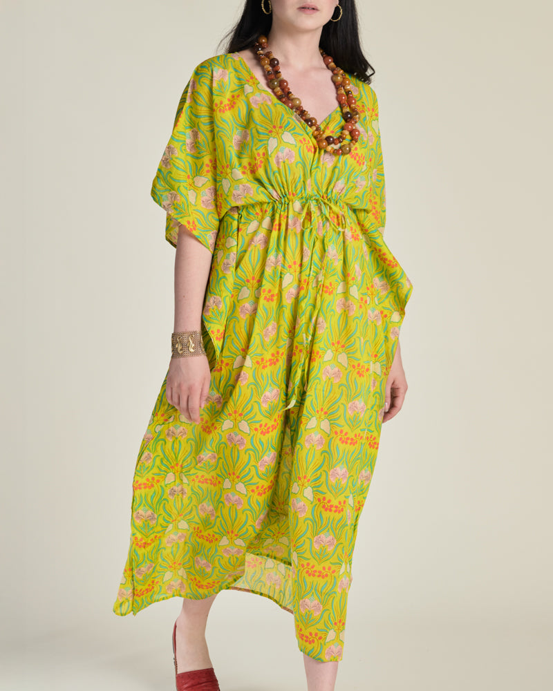 Robe de plage Kaftan - Muguet Yellow