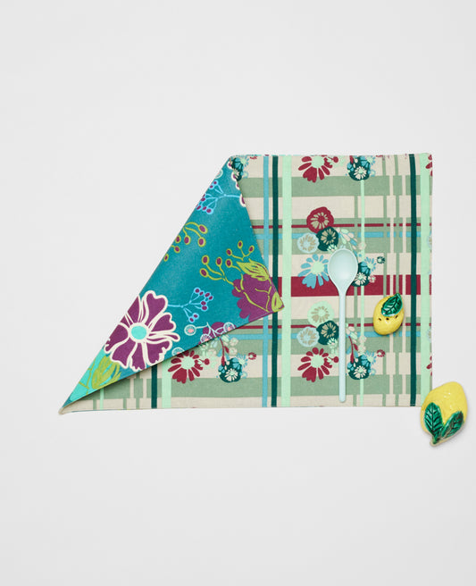 Table Mat - set of 4 - Dundee sauge/cosmos teal