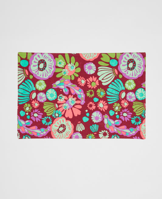 Table Mat - set of 4 - Molly burgundy/iris gold