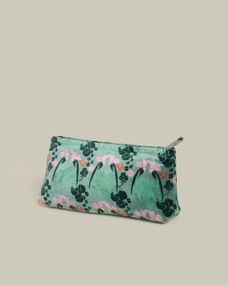 Velvet Pencil Case, William Sage Green Print