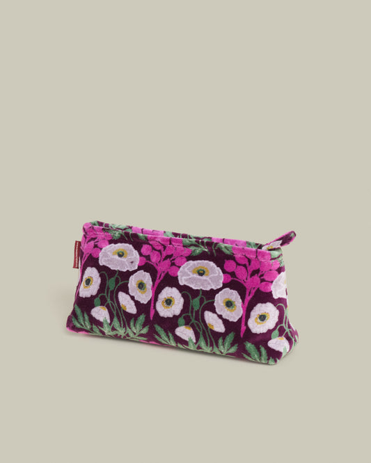 Velvet Pencil Case, Poppy Fig Print