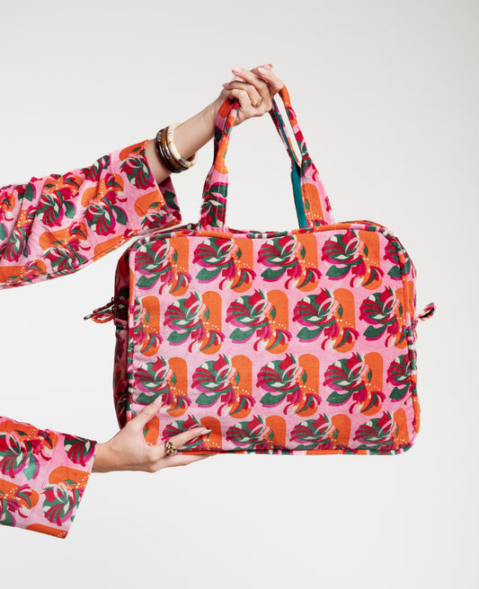 Weekend Bag Velvet - Split pink