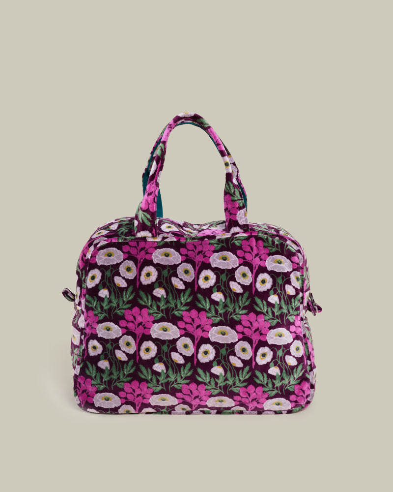 Velvet Weekend Bag, Poppy Fig Print