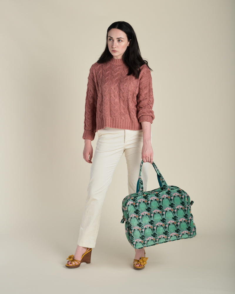 Velvet Weekend Bag, William Sage Green Print