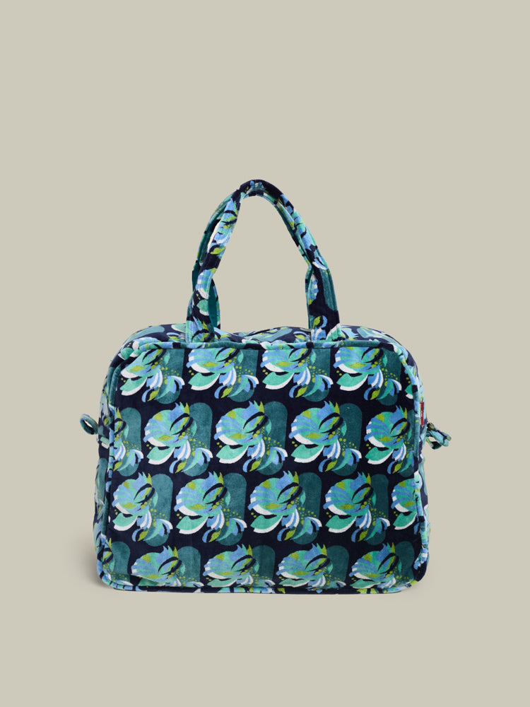Velvet Weekend Bag, Split Navy Print