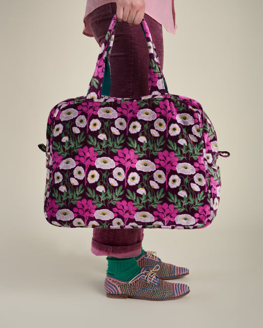 Velvet Weekend Bag, Poppy Fig Print