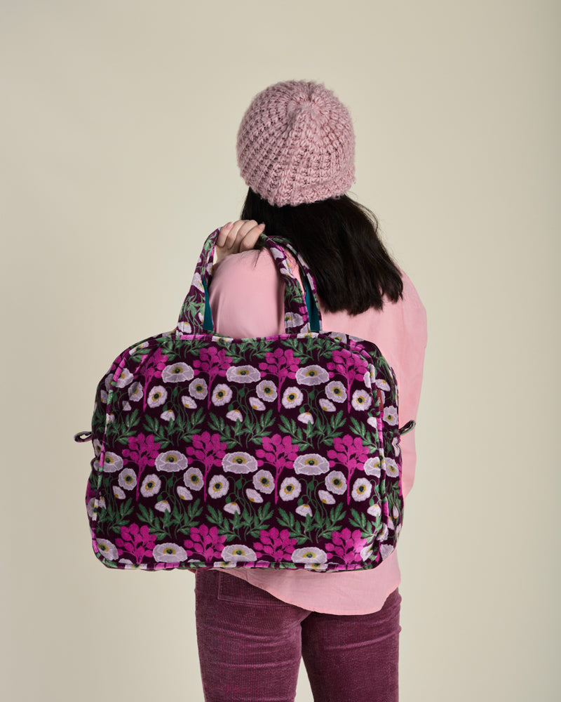 Velvet Weekend Bag, Poppy Fig Print
