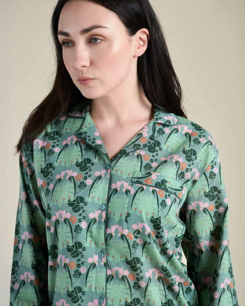 Pyjamas, Size 2, William Sage Green Print