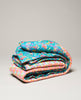 Quilted bedspread - Mackintosh purple / Birdy teal