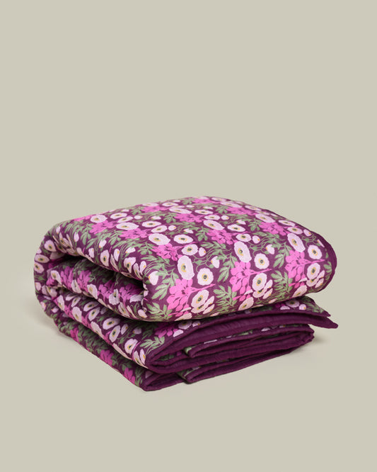 Quilted Bedspread, Poppy Fig Print