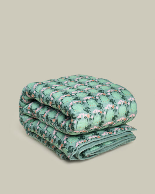 Quilted Bedspread, William Sage Green Print