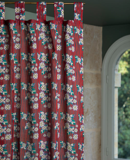 Curtain - Biba flower red