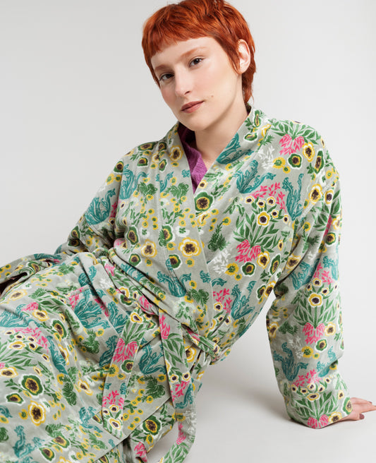 Long Kimono Velvet - Swainston green