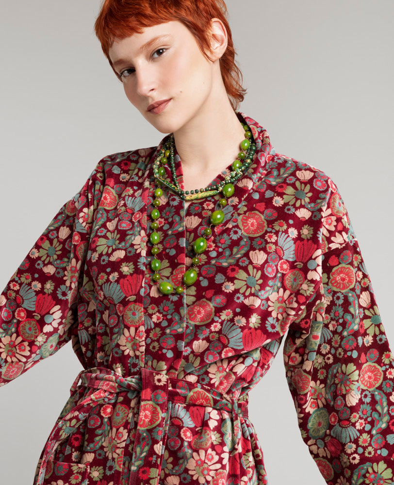 Long Kimono Velvet - Molly burgundy