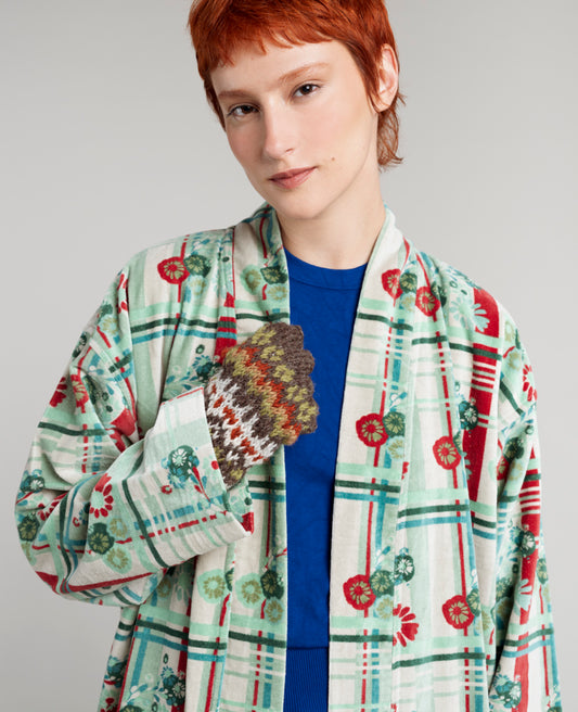 Long Kimono Velvet - Dundee sauge