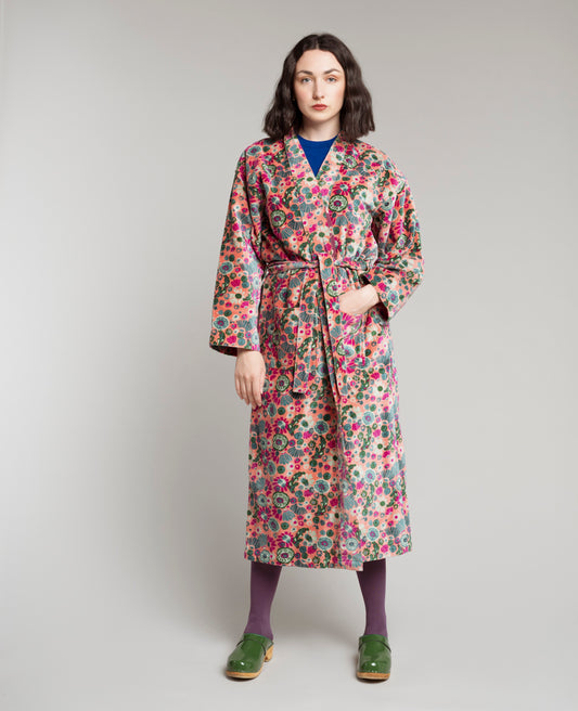 Long Kimono Velvet - Molly coral