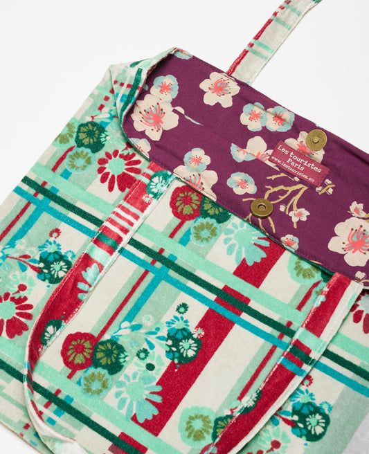 Totebag Velvet - Dundee sauge