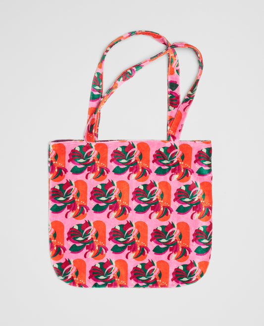 Totebag Velvet - Split pink
