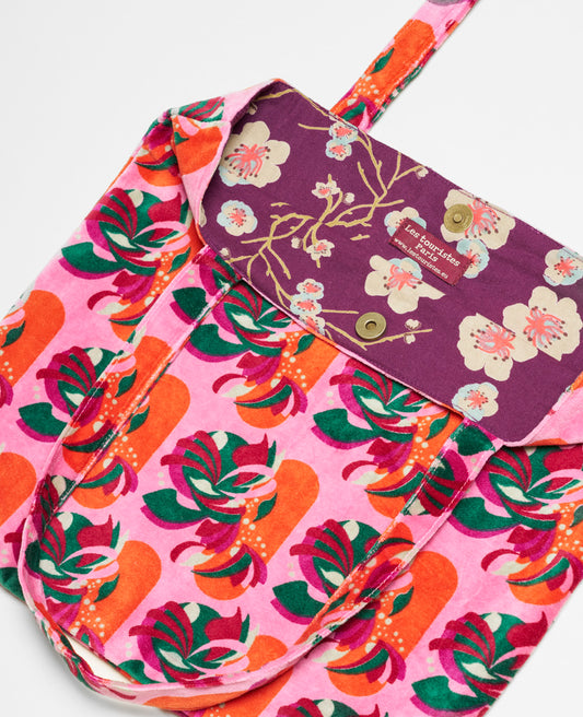 Totebag Velvet - Split pink
