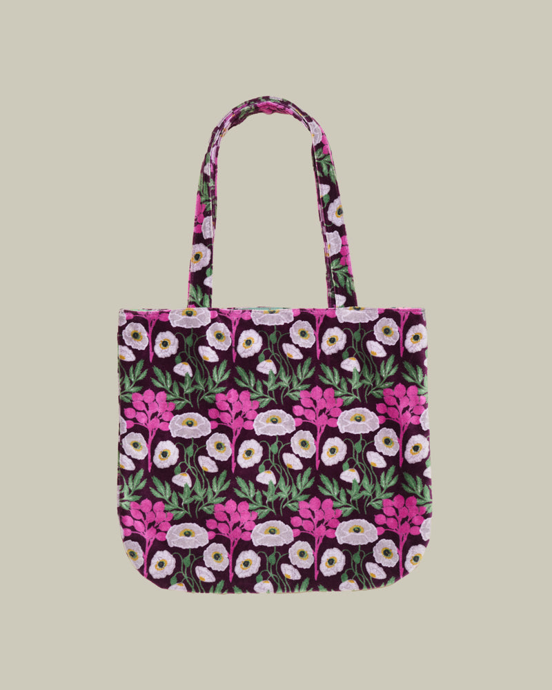 Velvet Tote Bag - Poppy Fig