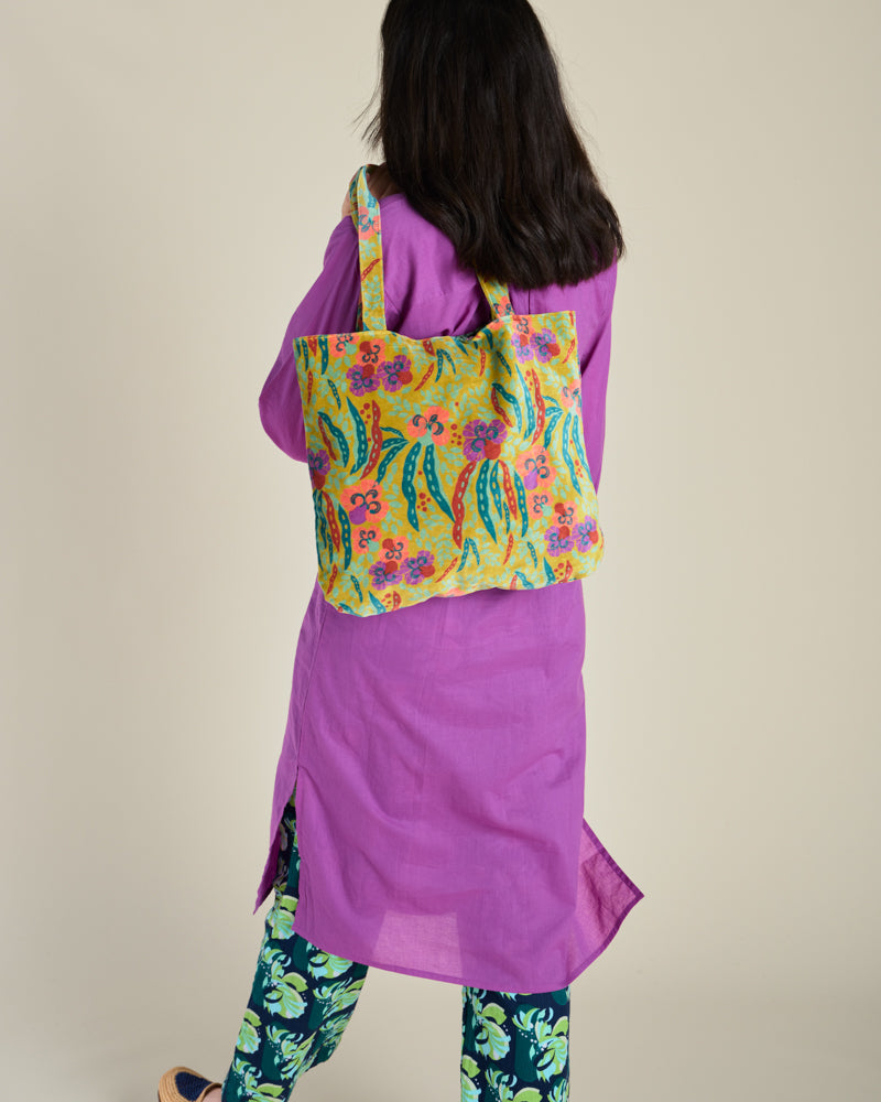 Velvet Tote Bag - Allegria Gold