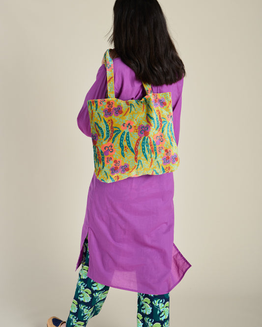 Velvet Tote Bag - Allegria Gold