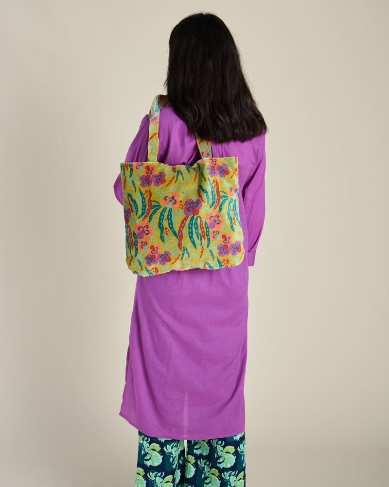 Velvet Tote Bag - Allegria Gold