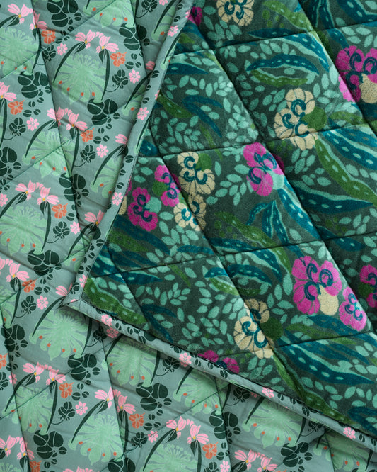 Throw Velvet - Allegria green