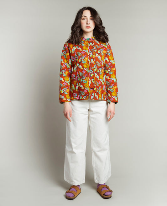 Veste Kantha réversible - Muguet bayou / Holy red clay