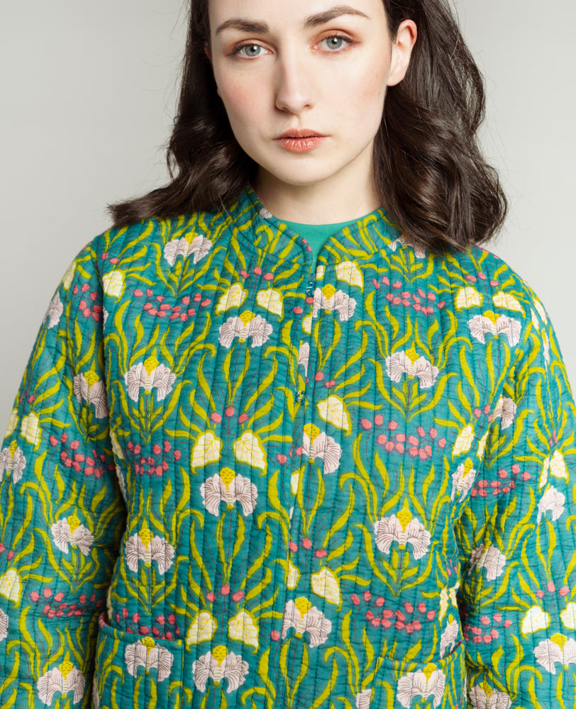 Veste Kantha réversible - Muguet bayou / Holy red clay