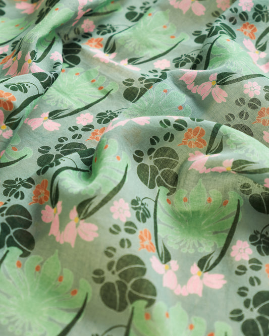 Square Scarf, William Sage Green Print