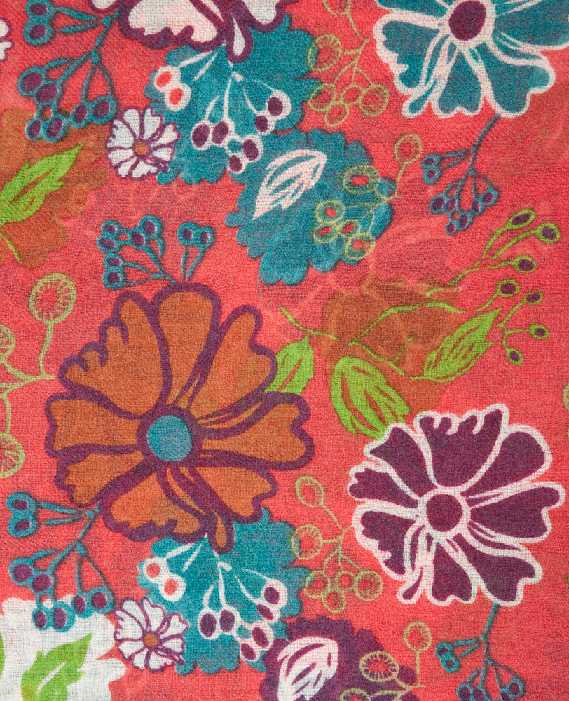 Woolen Scarf - Cosmos coral
