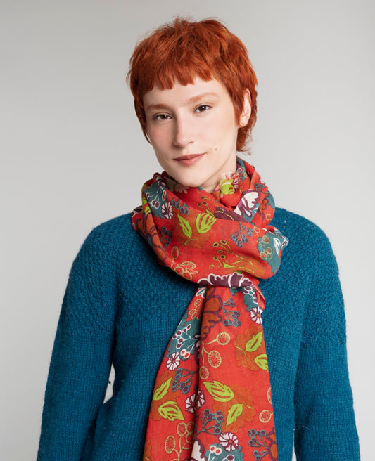 Woolen Scarf - Cosmos coral