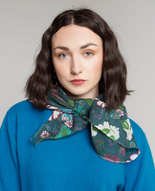 Woolen Scarf - Cosmos teal