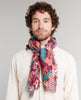 Woolen Square Scarf - Fern burgundy
