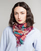 Woolen Square Scarf - Fern burgundy